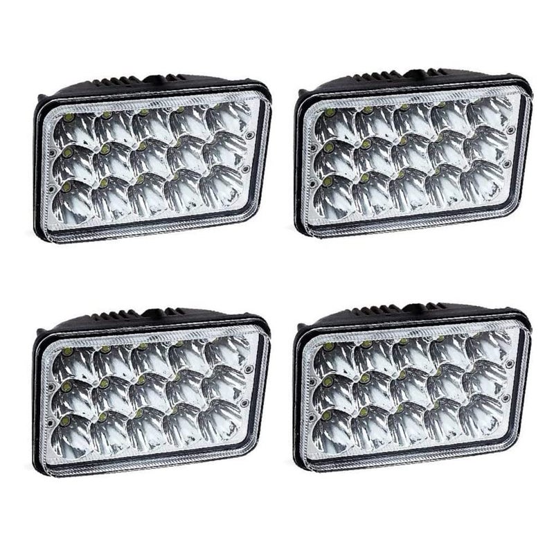 AMUNIESUN DOT Approved 4PCS LED Headlights Compatible With Western Star 4900 Semi Truck Peterbilt 357 378 4x6" Inch Super Bright Sealed High Low Beam Replacement Kit H4651 H4652 H4656 H4666 H6545 H4642 H4668 - Image 1